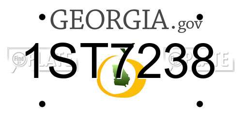 1ST7238 Georgia License Plate