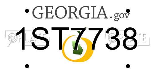 1ST7738 Georgia License Plate