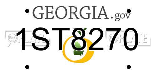 1ST8270 Georgia License Plate