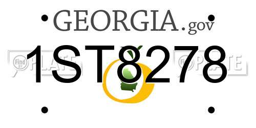 1ST8278 Georgia License Plate