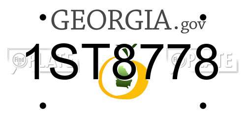 1ST8778 Georgia License Plate