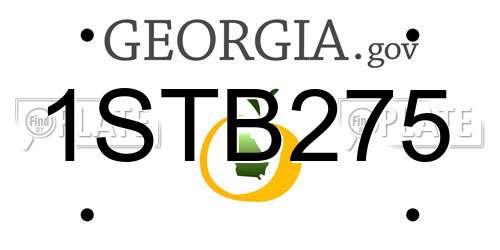 1STB275 Georgia License Plate