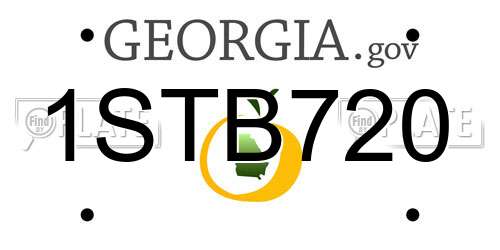 1STB720 Georgia License Plate