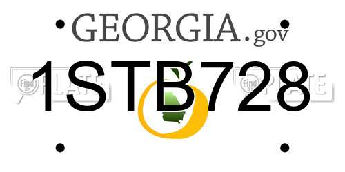 1STB728 Georgia License Plate