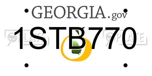 1STB770 Georgia License Plate
