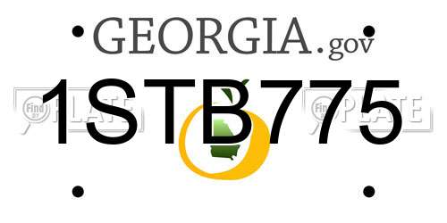 1STB775 Georgia License Plate