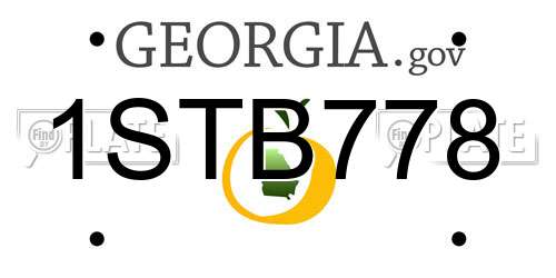 1STB778 Georgia License Plate