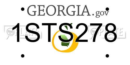 1STS278 Georgia License Plate