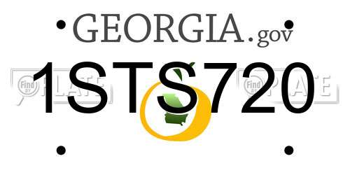 1STS720 Georgia License Plate