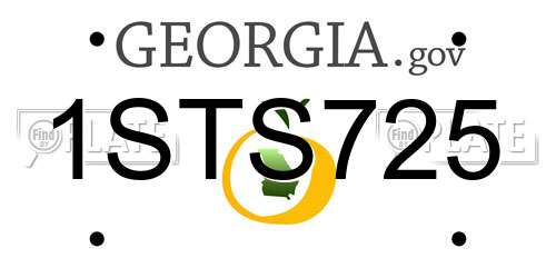 1STS725 Georgia License Plate