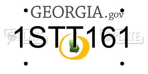 1STT161 Georgia License Plate
