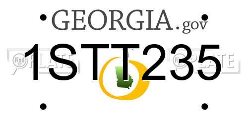 1STT235 Georgia License Plate