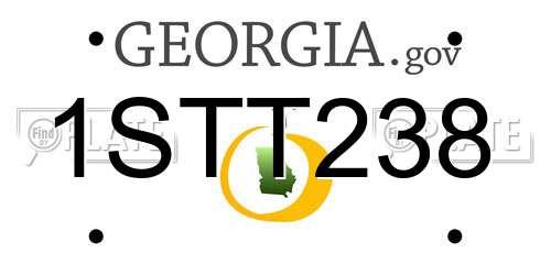 1STT238 Georgia License Plate