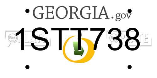 1STT738 Georgia License Plate