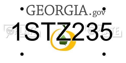 1STZ235 Georgia License Plate