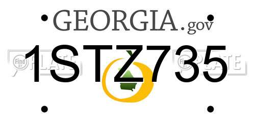 1STZ735 Georgia License Plate