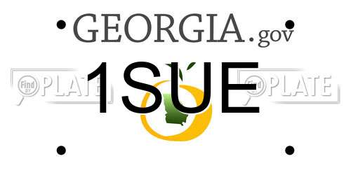 1SUE Georgia License Plate
