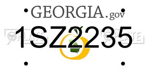 1SZ2235 Georgia License Plate