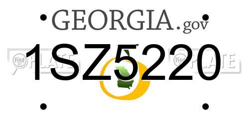 1SZ5220 Georgia License Plate