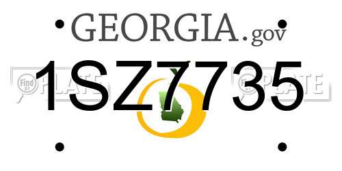 1SZ7735 Georgia License Plate