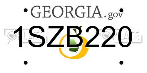 1SZB220 Georgia License Plate