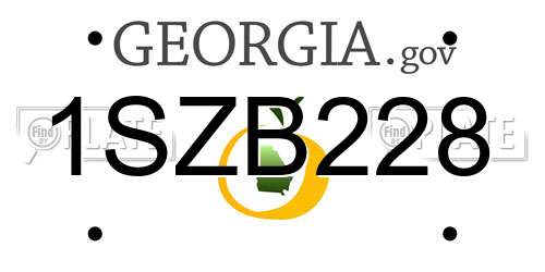 1SZB228 Georgia License Plate