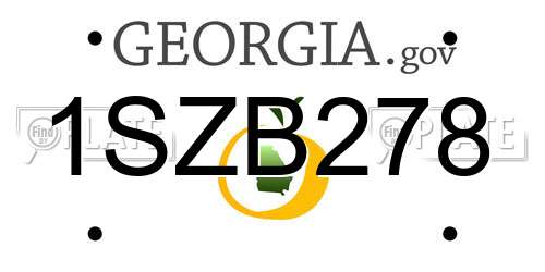 1SZB278 Georgia License Plate