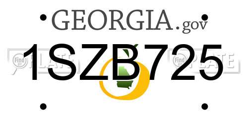 1SZB725 Georgia License Plate