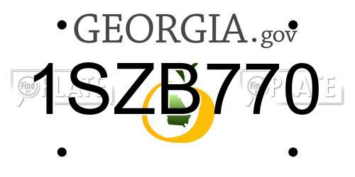 1SZB770 Georgia License Plate