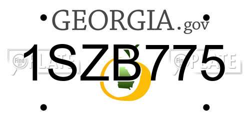 1SZB775 Georgia License Plate