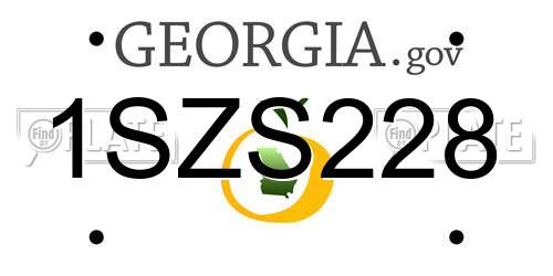 1SZS228 Georgia License Plate