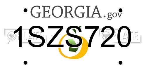 1SZS720 Georgia License Plate