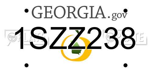 1SZZ238 Georgia License Plate