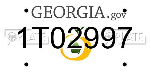 1T02997 Georgia License Plate