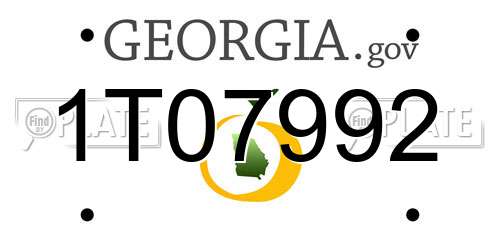 1T07992 Georgia License Plate