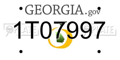 1T07997 Georgia License Plate