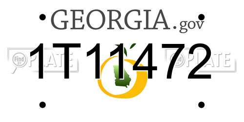 1T11472 Georgia License Plate