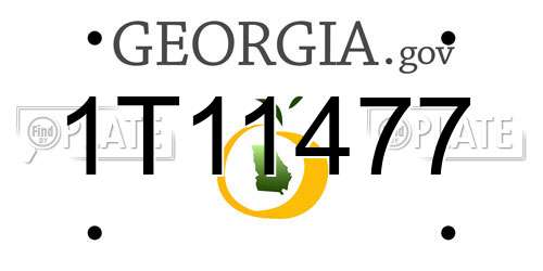 1T11477 Georgia License Plate