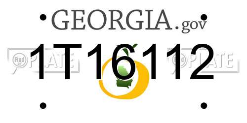 1T16112 Georgia License Plate