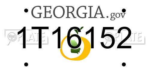 1T16152 Georgia License Plate