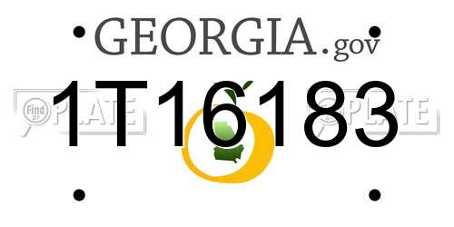 1T16183 Georgia License Plate