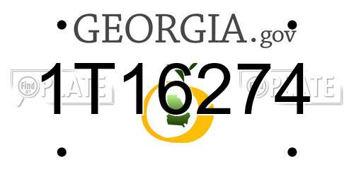 1T16274 Georgia License Plate