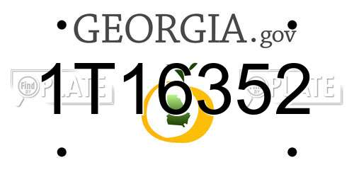 1T16352 Georgia License Plate