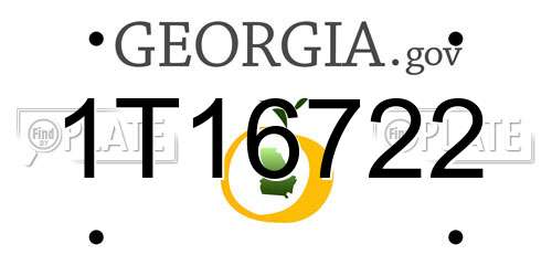 1T16722 Georgia License Plate