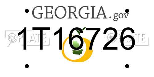 1T16726 Georgia License Plate