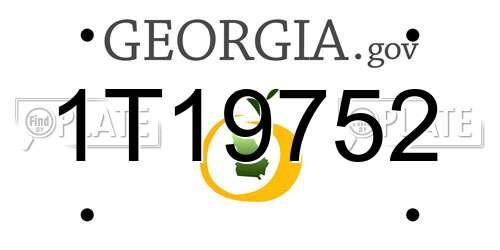 1T19752 Georgia License Plate