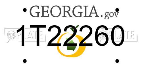 1T22260 Georgia License Plate