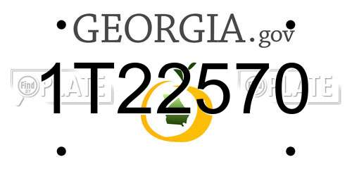 1T22570 Georgia License Plate