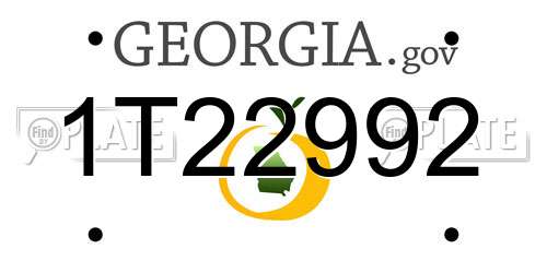1T22992 Georgia License Plate