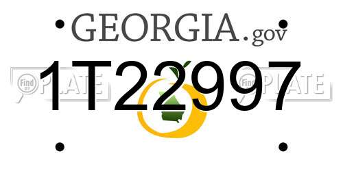 1T22997 Georgia License Plate
